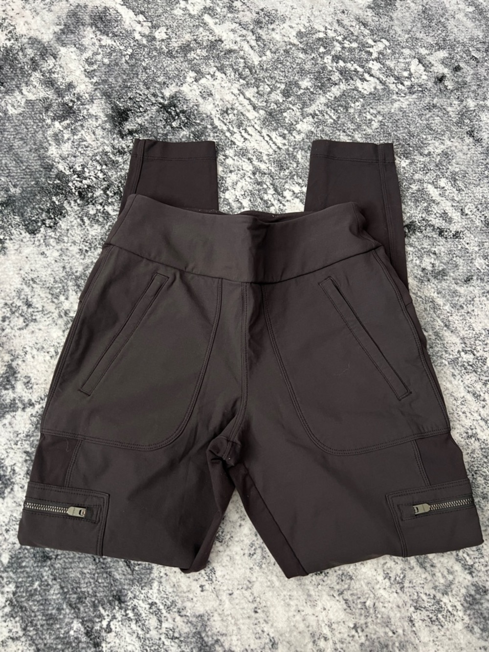 Athleta Black Track Jogger Shorts with Zipper Accents